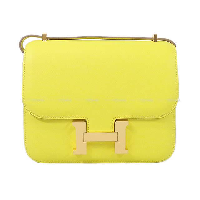 HERMES エルメス ショルダーバッグ コンスタンス3 ミニ 18 ライム スイフト ローズゴールド金具 新品