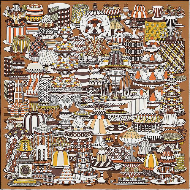 2019年秋冬 HERMES エルメス スカーフ カレ90 "パティスリー フランセーズ