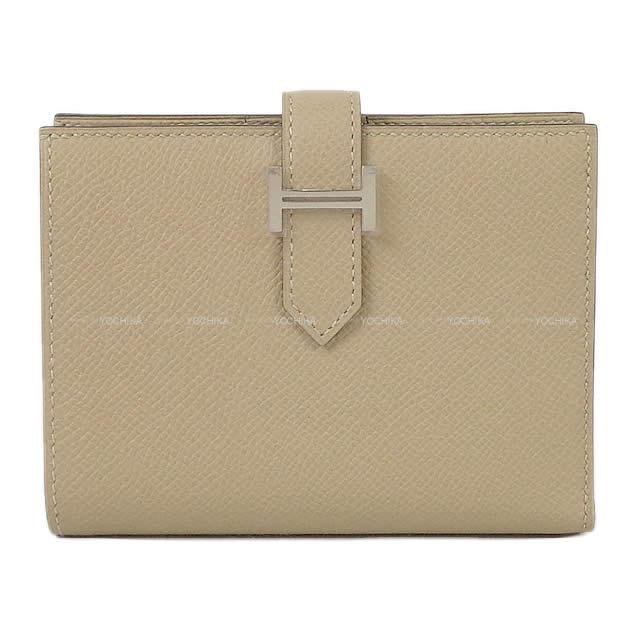 HERMES エルメス 財布 ベアンコンパクト トレンチ エプソン シルバー金具 新品未使用