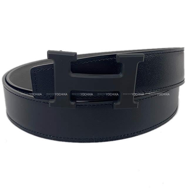 エルメス メンズ "コンスタンス 32" リバーシブル Hベルト #95 エタンX黒 トゴXボックスカーフ ゴールド金具 新品