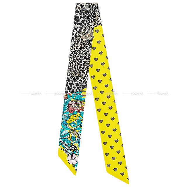 エルメス ツイリー スカーフ "ジャングルラブラブ " ハート柄  ジョーヌヴィフ/カナール/ブラン シルク100% 新品