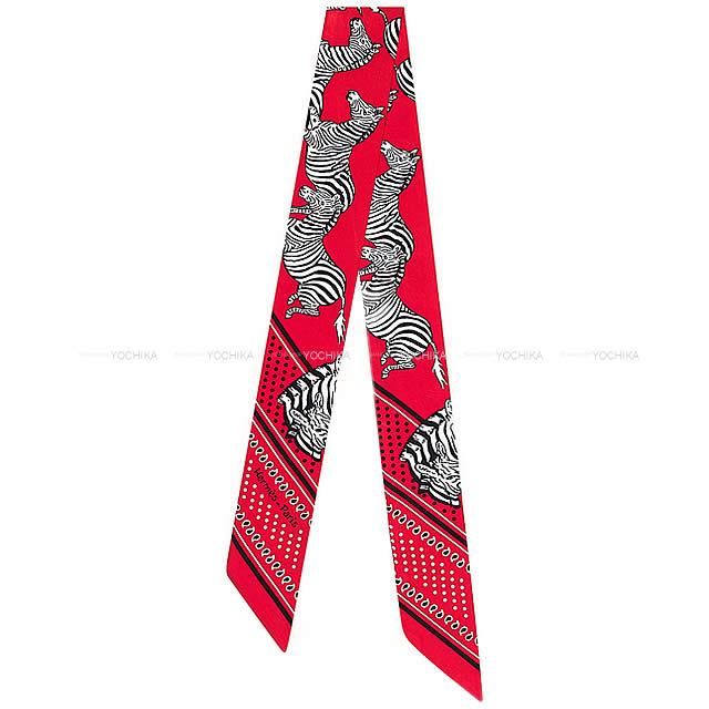 2020年春夏 新作 HERMES エルメス ツイリー スカーフ "ゼブラ バンダナ " オレンジX黒X白 シルク100% 新品