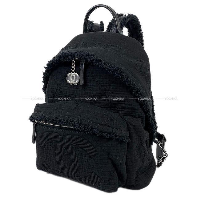 CHANEL シャネル ココマーク ロゴ フリンジ バックパック 黒 ミックスファイバー/ゴートスキン AS0313 新品