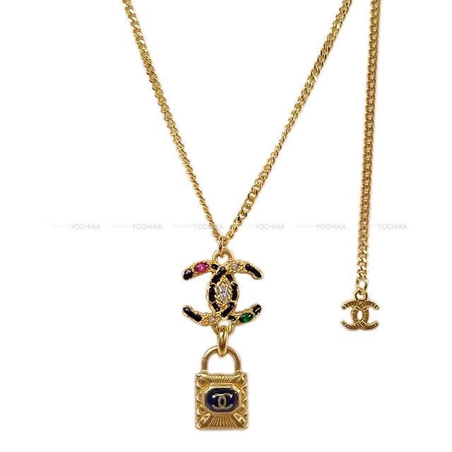 2020年 クルーズ CHANEL シャネル ココマーク 南京錠 カデナ チェーン & カラーストーン AB3117 新品