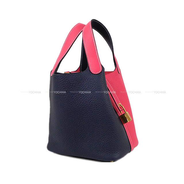 エルメス ハンドバッグ ピコタンロック 18 PM カザック ヴェールボスフォール/ディープブルー トリヨン 新品