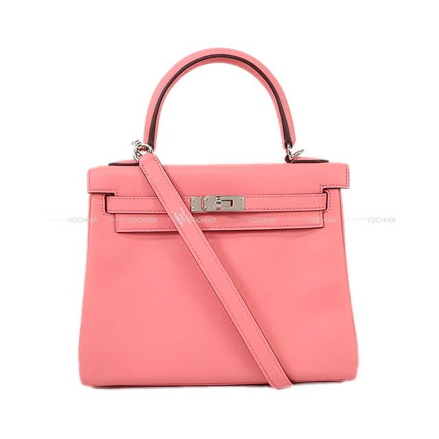 HERMES エルメス ハンドバッグ ケリー25 内縫い ローズエテ(ローズデテ) スイフト シルバー金具 新品