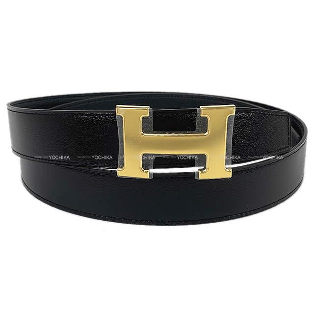 HERMES エルメス メンズ "コンスタンス 32" リバーシブル Hベルト #100 黒 (ブラック) トゴ 新品