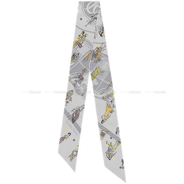 2020年春夏 新作 HERMES エルメス ツイリー スカーフ "エクスリブリス パリジェンヌ" グリスペール 新品