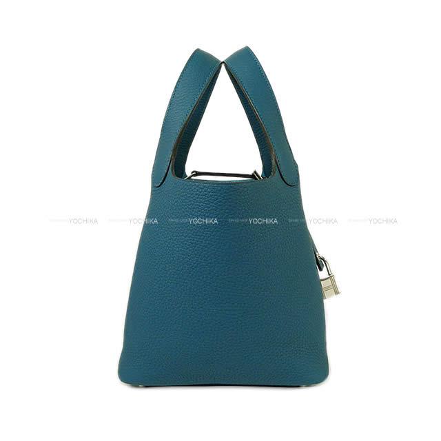 HERMES エルメス ハンドバッグ ピコタンロック 18 PM ヴェールボスフォール トリヨン シルバー金具 新品