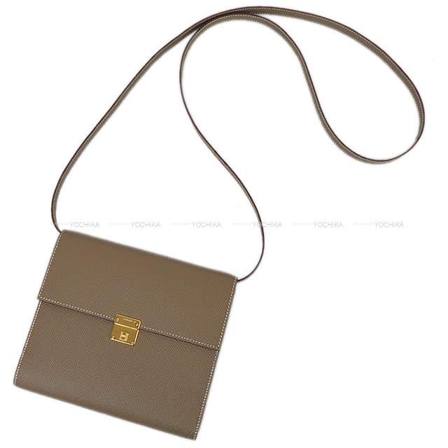 HERMES エルメス ショルダー ポーチ ウォレット バッグ "クリック 16" エトープ エプソン ゴールド金具 新品