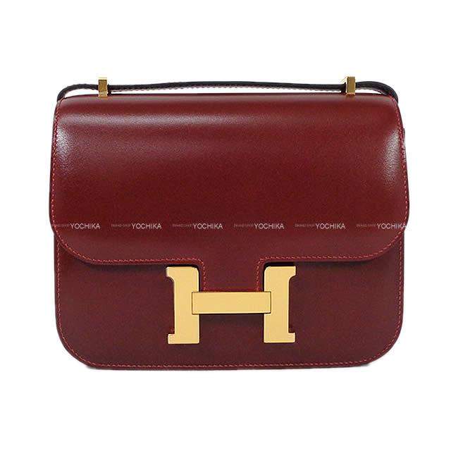 HERMES エルメス ショルダーバッグ コンスタンス3 ミニ 18 ルージュアッシュ ボックスカーフ ゴールド金具 新品未使用
