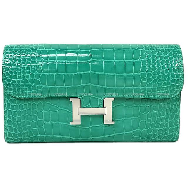 HERMES エルメス 長財布 コンスタンス ロング ヴェールジェイド クロコダイルアリゲーター 新品未使用