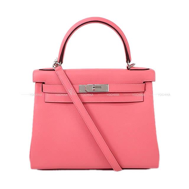 HERMES エルメス ハンドバッグ ケリー28 内縫い ローズアザレ エバーカラー シルバー金具 新品
