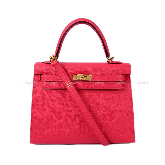 HERMES エルメス ハンドバッグ ケリー25 外縫い ローズエクストリーム エプソン ゴールド金具 新品