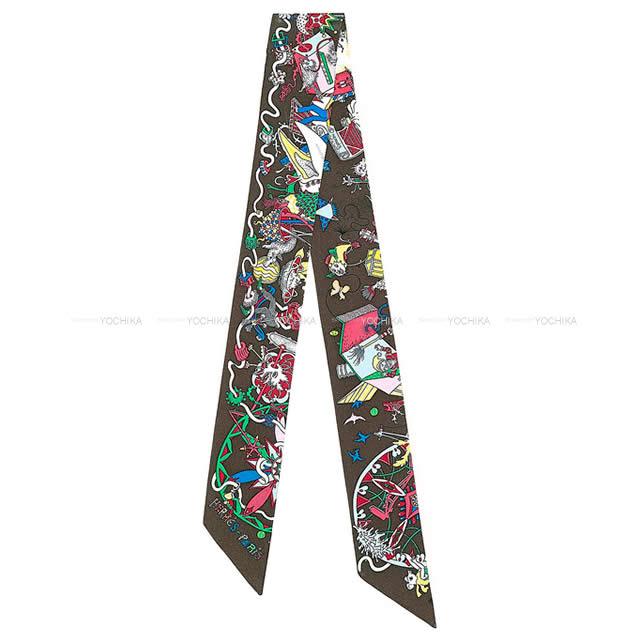 エルメス ツイリー スカーフ "ラ フォル パラード" マロン/ミント/ジョーヌヴィフ 新品