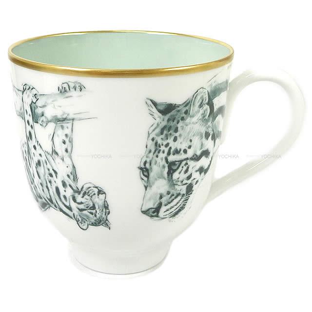 HERMES エルメス マグカップ 300ml "Chaine d'ancre" プラチナX白 陶器 新品