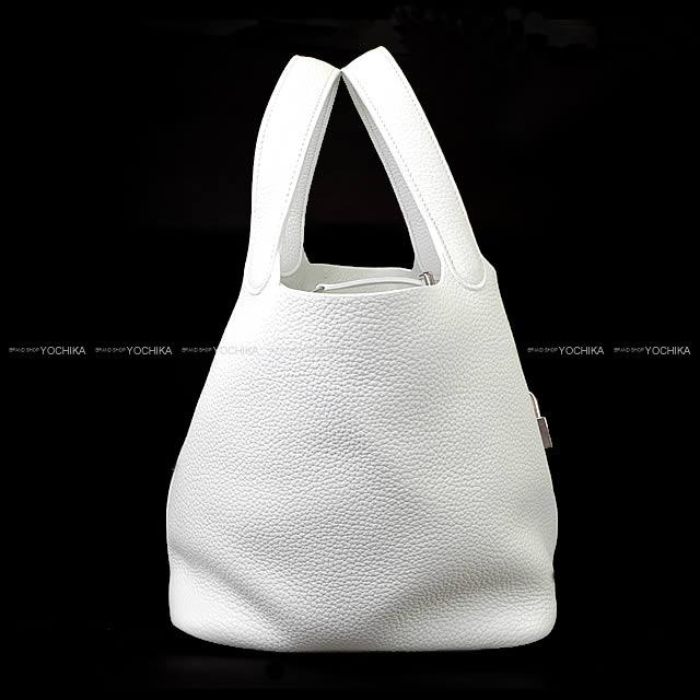 HERMES エルメス ハンドバッグ ピコタンロック 22 MM 白（ホワイト） トリヨン (内側起毛) シルバー金具 展示新品