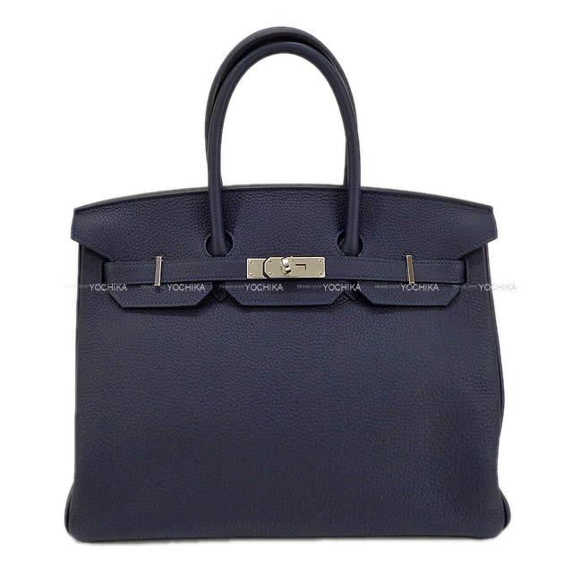 HERMES エルメス ハンドバッグ バーキン35 ブルーニュイ トゴ シルバー金具 展示新品
