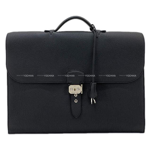 HERMES エルメス ブリーフケース サックアデペッシュ 41 黒(ブラック) トゴ シルバー金具 新品未使用