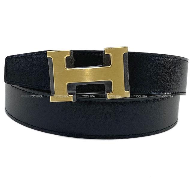HERMES エルメス メンズ "コンスタンス 32" リバーシブル Hベルト #95 黒/エタン トゴ/カーフ