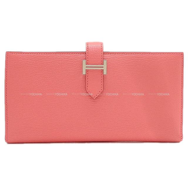 HERMES エルメス 長財布 ベアンスフレ ローズデテ(ローズエテ) シェーブル シルバー金具 新品