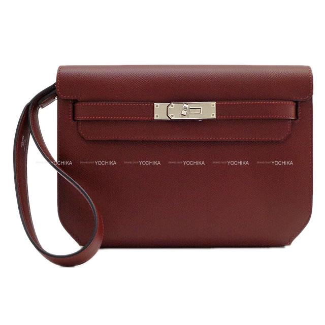 HERMES エルメス クラッチポーチ バッグ "ケリーデペッシュ25" ルージュアッシュ エプソン シルバー金具 新品
