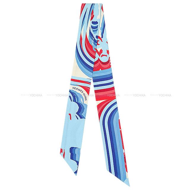 エルメス ツイリー スカーフ "ブリッドドゥガラ シャドー " オレンジ/ヴェール/コライユ シルク100% 新品
