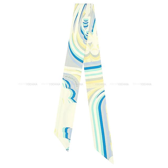 エルメス ツイリー スカーフ "ブリッドドゥガラ シャドー " オレンジ/ヴェール/コライユ シルク100% 新品