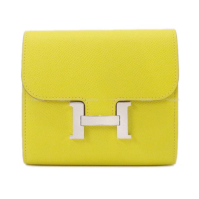 HERMES エルメス 財布 コンスタンス コンパクト ライム エプソン シルバー金具 新品