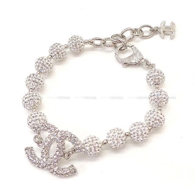 CHANEL シャネル ココマーク ラインストーン ミラーボール ブレスレット B18S シルバー金具 新品未使用