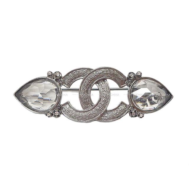 CHANEL シャネル ココマーク ドロップ クリスタル ブローチ メタルシルバー B15K メタルシルバー金具 新品未使用