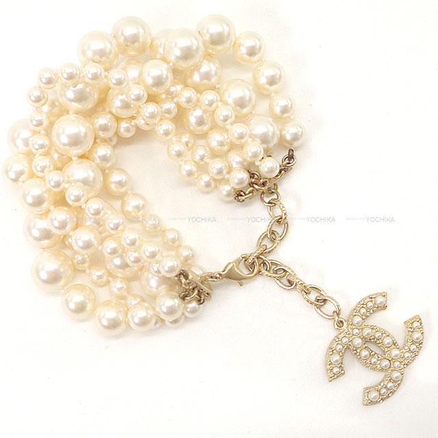 CHANEL シャネル ココマーク 6連 パールホワイト ブレスレット ゴールド金具 新品未使用