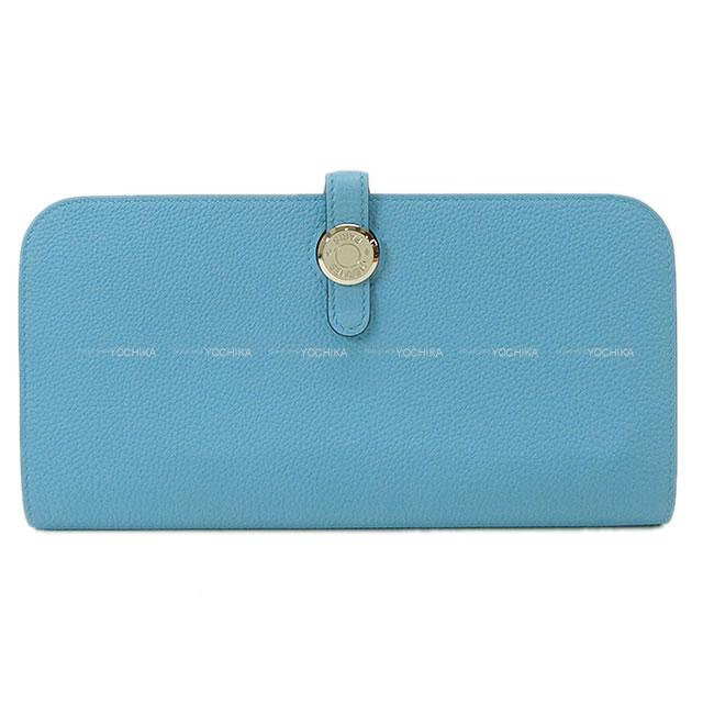 HERMES エルメス 長財布 ドゴンロング ブルーデュノール トゴ シルバー金具 新品未使用