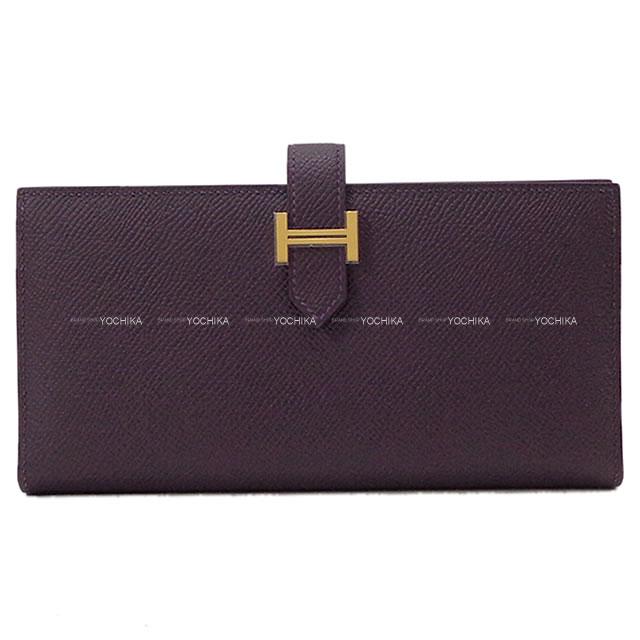 HERMES エルメス 長財布 ベアンスフレ ヴェルソ レザン/アネモネ エプソン ゴールド金具 新品