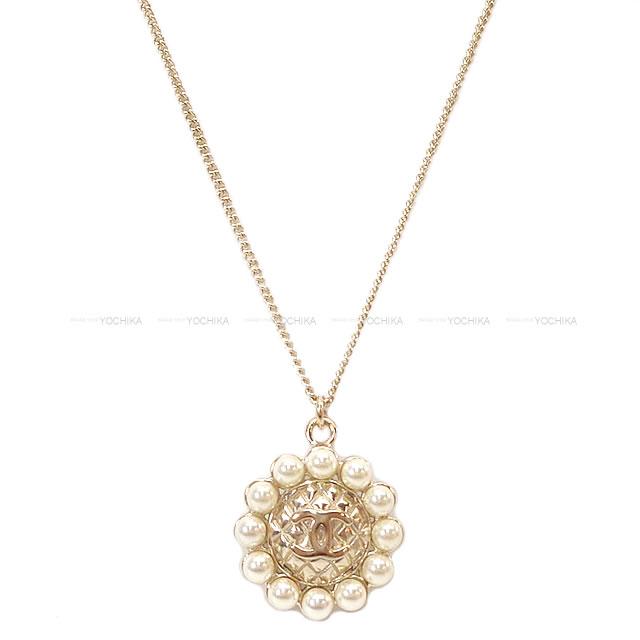 2020年 新作 CHANEL シャネル ラウンドパール ココ マトラッセ ネックレス ゴールド金具 AB0652 新品