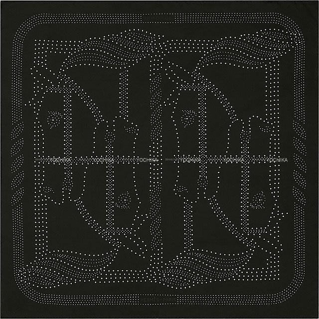 HERMES エルメス スカーフ パンチング カレ90 カドリージュ 黒(ブラック) シルク100% 新品