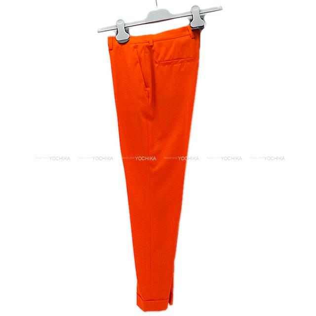HERMES エルメス レディース シガレットパンツ スラックス #34 オレンジ ウール100% 新品未使用