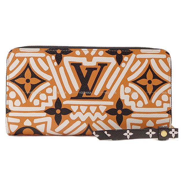 LOUIS VUITTON ルイ・ヴィトン 長財布 "LV クラフティ ジッピーウォレット" クレーム カラメル