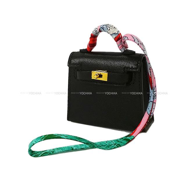 エルメス ミニミニ バッグチャーム ケリー トゥイリー(ツイリー) 黒 タデラクト 新品