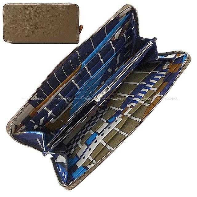 エルメス アザップ シルクイン 財布 "One Two Three" エトープ (エトゥープ) 新品