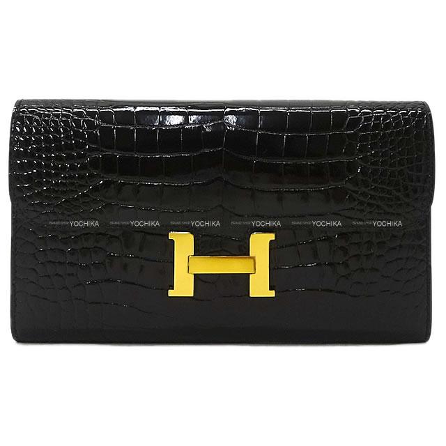 HERMES エルメス 長財布 コンスタンスロング ヴェルソ 黒 クロコダイル アリゲーター 新品