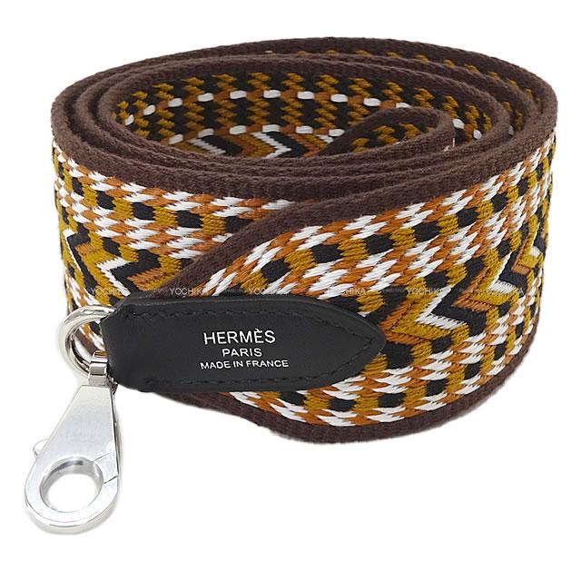 エルメス ショルダーストラップ "バンドリエール サングル アレグロ 50mm" 105cm セサミX白X黒 新品