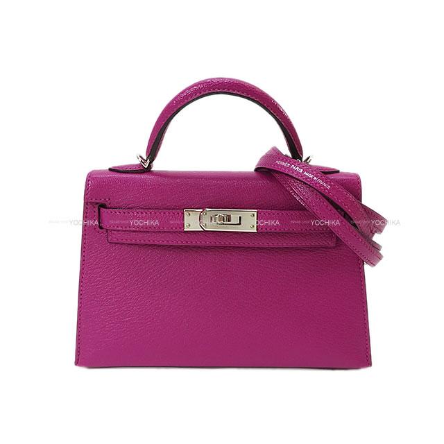 HERMES エルメス ショルダーバッグ ケリー ミニ ドゥ ケリー 外縫い ローズパープル シェーブル シルバー金具 新品同様