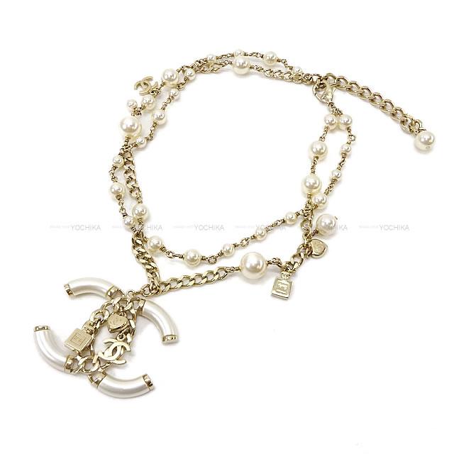 シャネル ビッグココマーク パフューム&ハートチャーム パール ネックレス B18B 新品未使用