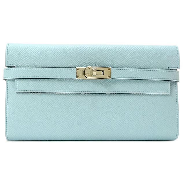 HERMES エルメス 長財布 ケリーウォレット ロング ブルーゼフィール エプソン シルバー金具 新品未使用