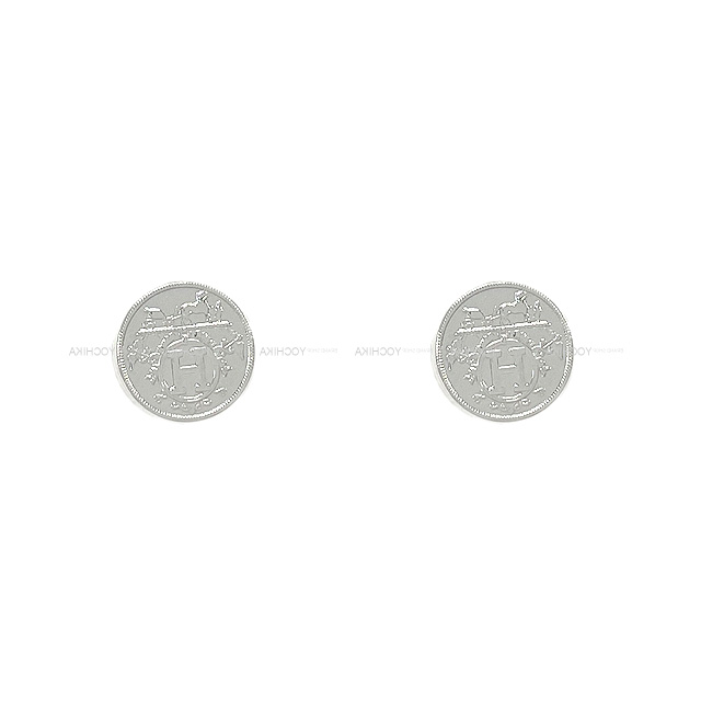 2020年 春夏 HERMES エルメス ロゴ ピアス "エクスリブリス TPM" シルバー925 シルバー金具 新品