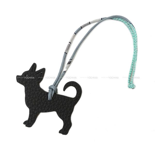 HERMES エルメス バッグチャーム プティアッシュ "チワワ 犬" 黒/ショコラ トゴ/エプソン 新品