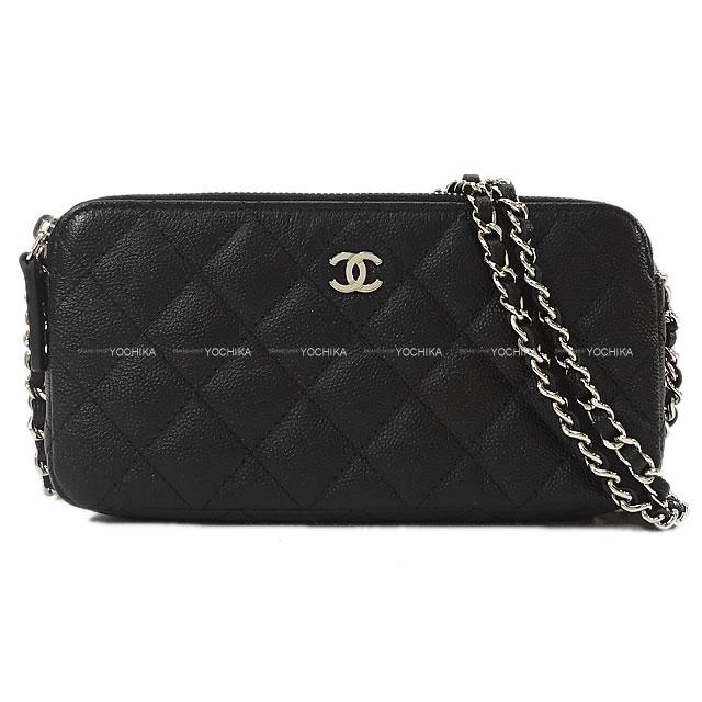 CHANEL シャネル マトラッセ ジップ チェーンウォレット ポシェット 黒(ブラック)/ボルドー A82527 新品未使用
