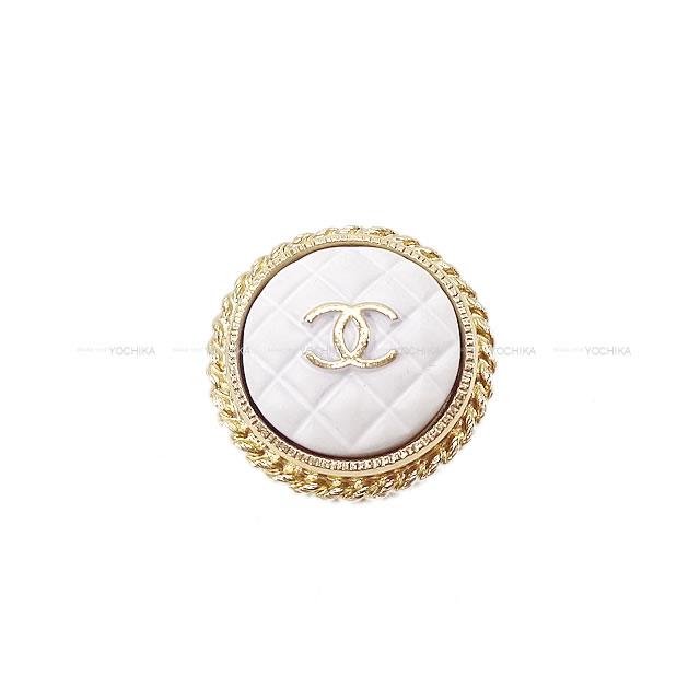 CHANEL シャネル チェーンアラウンド マトラッセ ココマーク ブローチ A19C 白 ゴールド金具 新品未使用