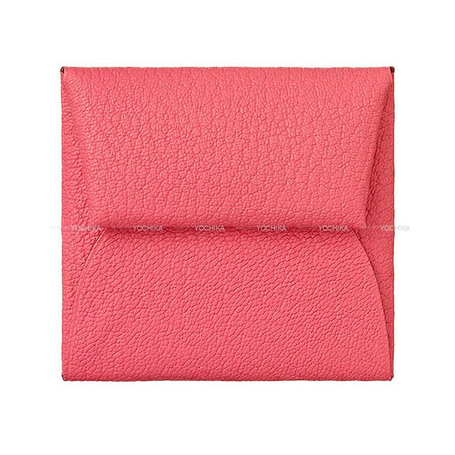 HERMES エルメス コインケース バスティア ローズリップスティック シェーブル シルバー金具 新品